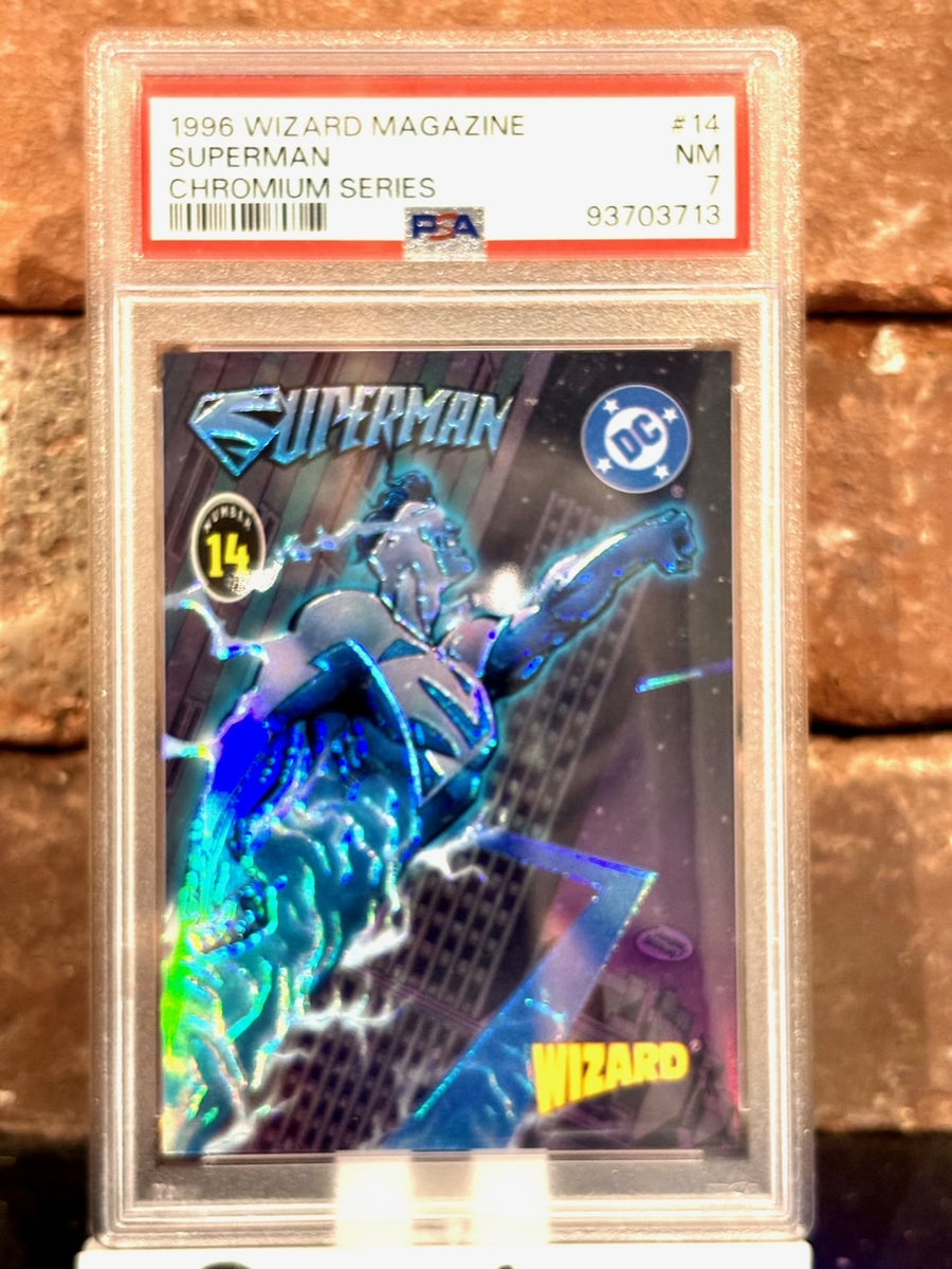 1996 Wizard Magazine Superman Chromium Series PSA 7