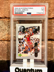 1998 Upper Deck International Michael Jordan MJ Stickers #16 PSA 7