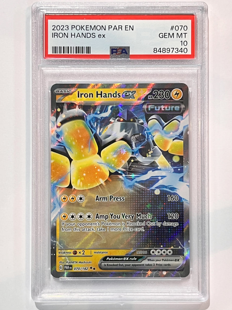 2023 Pokémon Paradox Rift 070 Iron Hands ex Holo Double Rare PSA 10