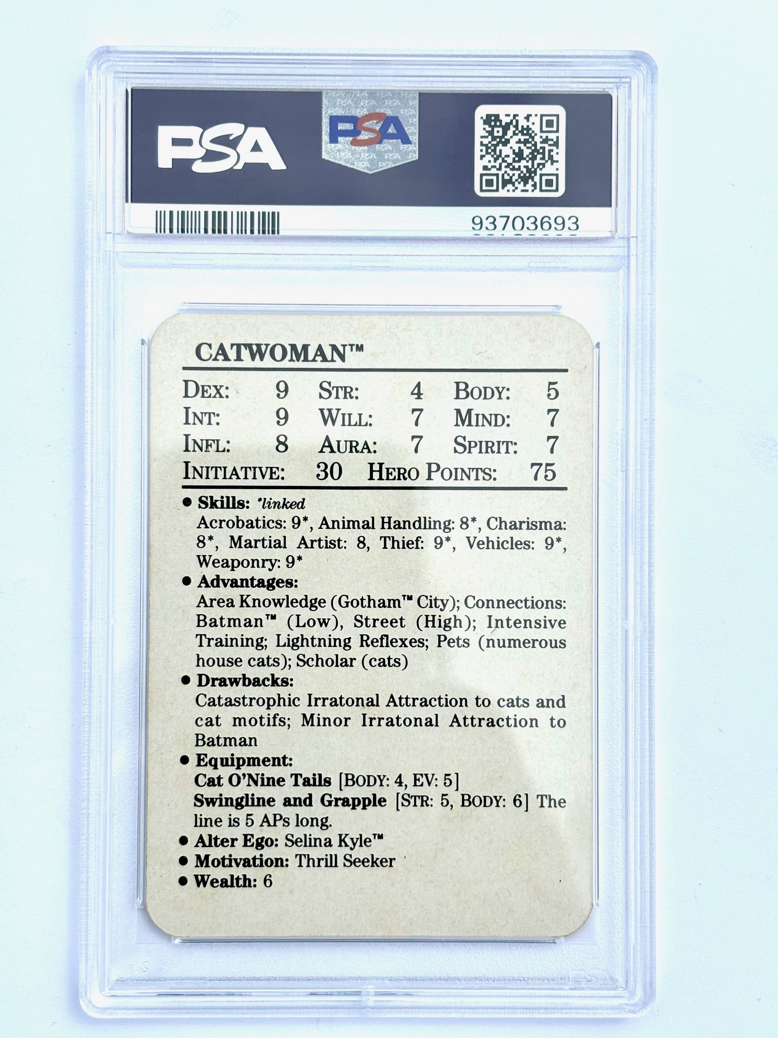 1989 Mayfair DC Heroes Cat Woman PSA 7